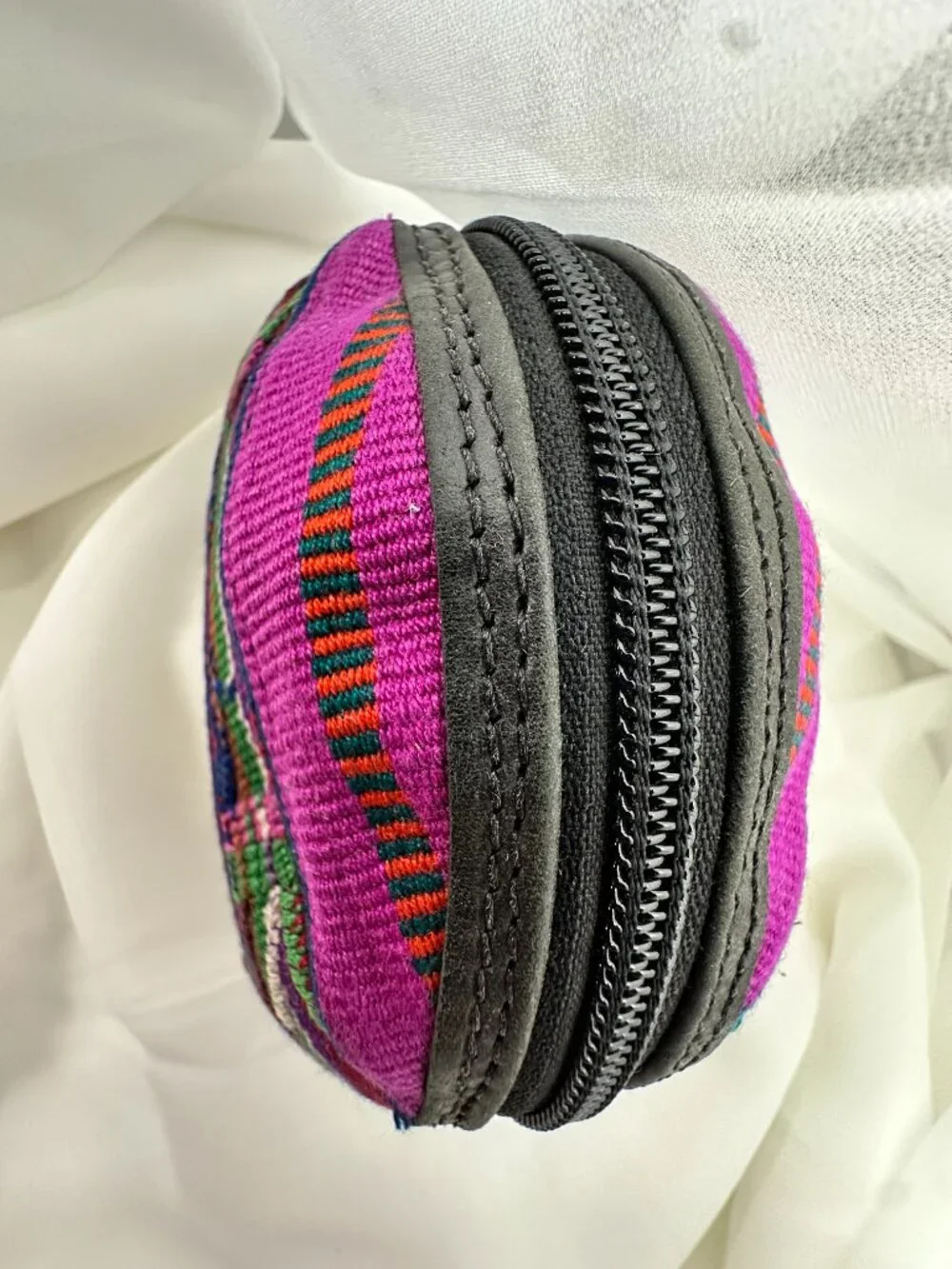 Handcrafted Guatemalan Huipil Coin Purse | Colorful Artisan Zip Pouch